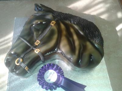 Horses head cake, without harness then with harness - Cake by Deborah Wagstaff