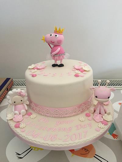 Pepper pig christening cake - Cake by Donnajanecakes 