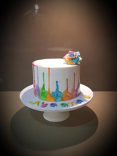Water Colour Drip cake  - Cake by Su Cake Artist 