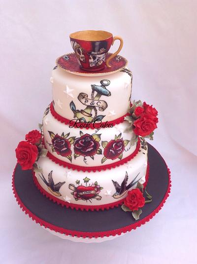 Tea and Tattoos - Cake by RockCakes