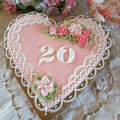 20th Anniversary  keepsake cookie - Cake by Teri Pringle Wood