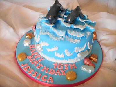Leaping Dolphins Birthday Cake - Cake by Christine
