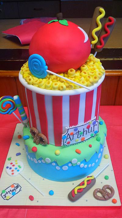 Colourful Carnival Cake - Cake by JojosCupcakeMadness