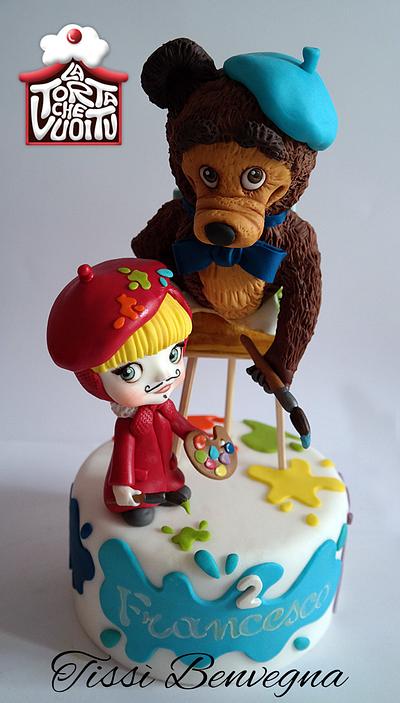 Masha & Bear Painting - Cake by Tissì Benvegna