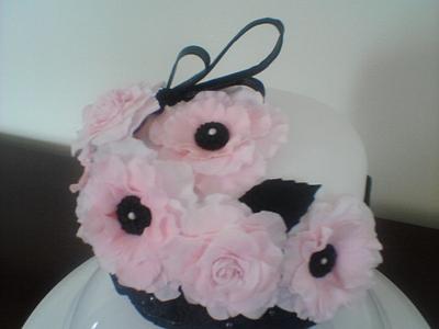 Pink, Black and White Round Cake - Cake by Ms. Shawn
