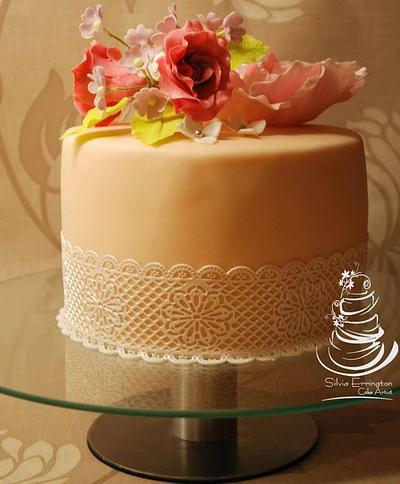 Flowers and lace - Cake by cakesbysilvia1