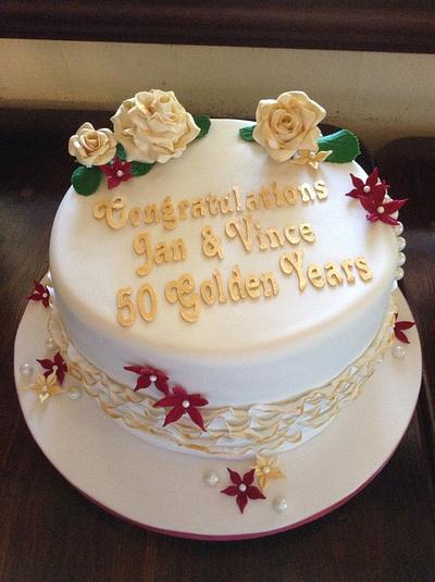50th wedding anniversary cake - Cake by Bev Miller
