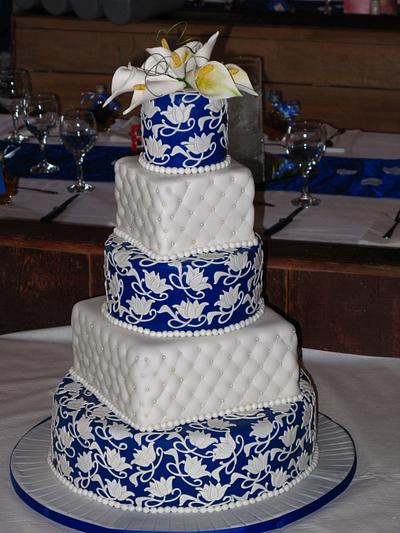 Wedding cake -Blue and white - Cake by Jana Cakes