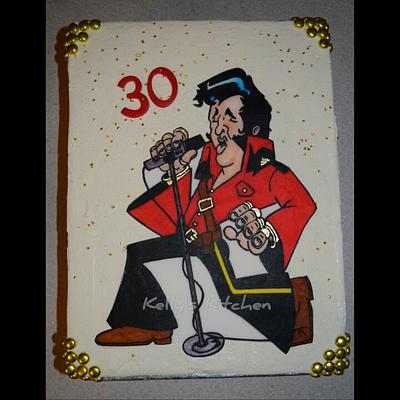 Elvis in red serge - Cake by Kelly Stevens