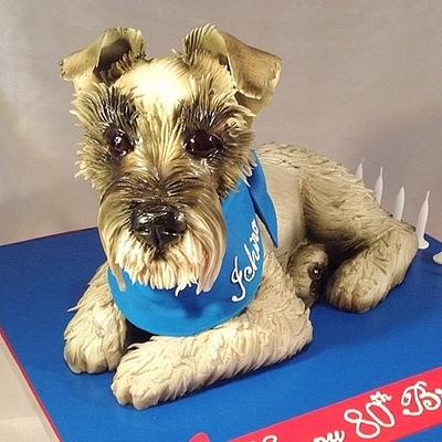 Miniature Schnauzer 3D dog cake  - Cake by Ritzy
