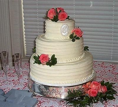Pink Rose Wedding Cake  - Cake by BettyA