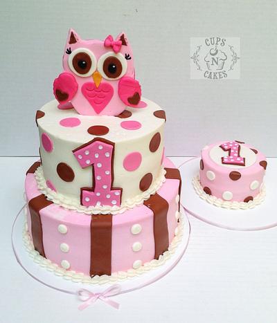 Owl 1st birthday  - Cake by Cups-N-Cakes 