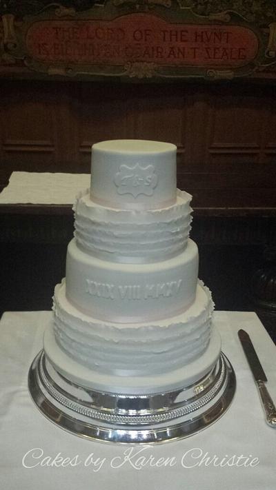 Ruffle wedding cake - Cake by Karen Christie 