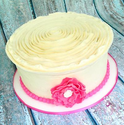 Ruffled Rose Cake - Cake by Cups-N-Cakes 