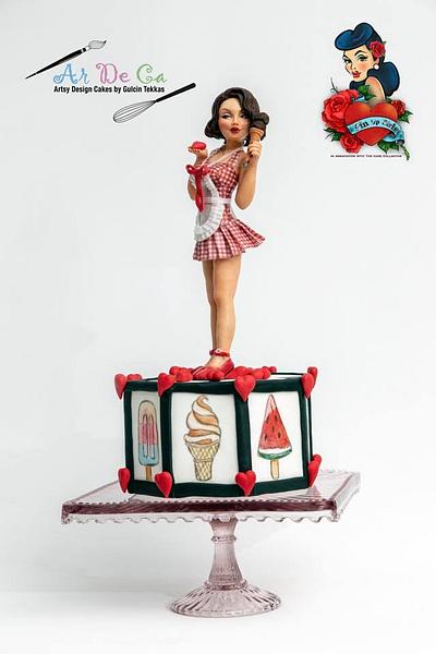 Hot Ice Cream Girl (Pin Up Cake Collaboration) - Cake by Gulcin Tekkas