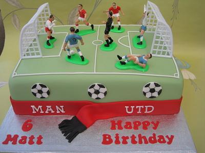 Football pitch cake - Cake by Deborah Cubbon (the4manxies)