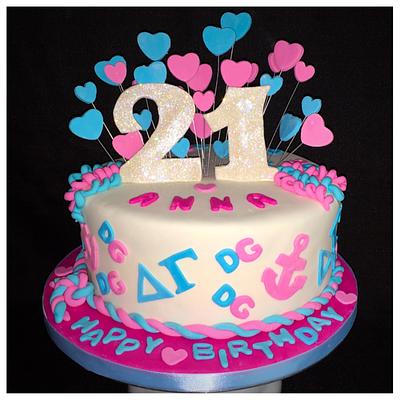 Delta Gamma Girl's 21! - Cake by Gias Cakes (by Samantha)