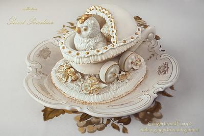 Easter. Gingerbread stroller for baby chick - Cake by Incantata