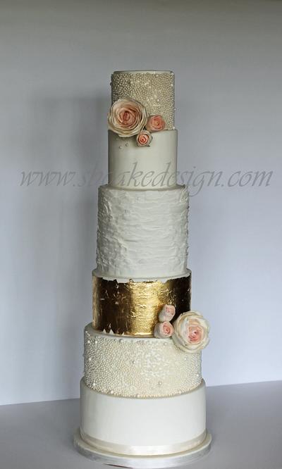 Gold Couture Wedding Cake - Cake by Shannon Bond Cake Design