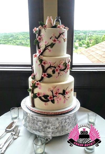 Totoros Cherry Blossom Wedding - Cake by Cakes ROCK!!!  