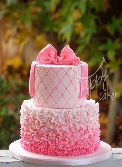Ombre ruffles and quilting - Cake by Shannon Davie