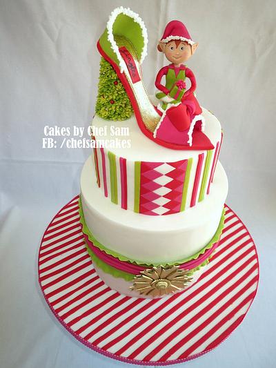 Fashion Christmas Elves and the Shoe (maker)! - Cake by chefsam