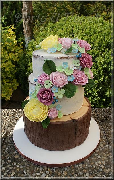 Svatební dort  - Cake by DortyUTlapek