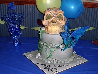 Skull and Dragon - Cake by Lior's Cake Designs