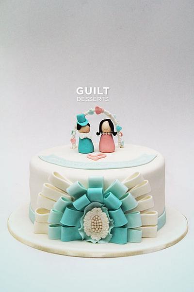 Ribbon Anniversary Cake - Cake by Guilt Desserts