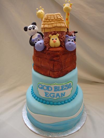 Noahs Ark Baptism cake - Cake by Bubbycakes