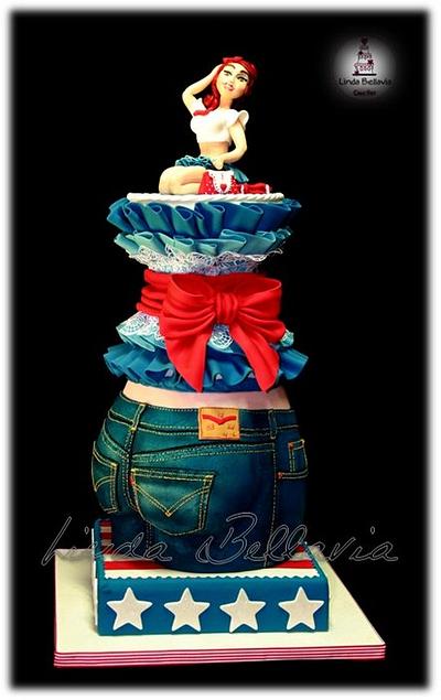 THE CAKE ART OF DENIM - Cake by Linda Bellavia Cake Art