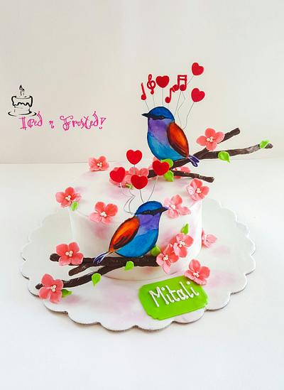 Water color birds cake! - Cake by Iced n Frosted!