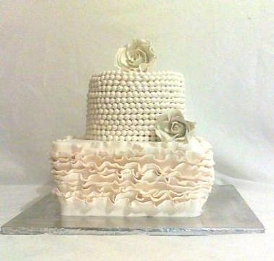 Ruffles, Pearls and Roses  - Cake by Zaafirah Adams  - Zee's Cake Corner 
