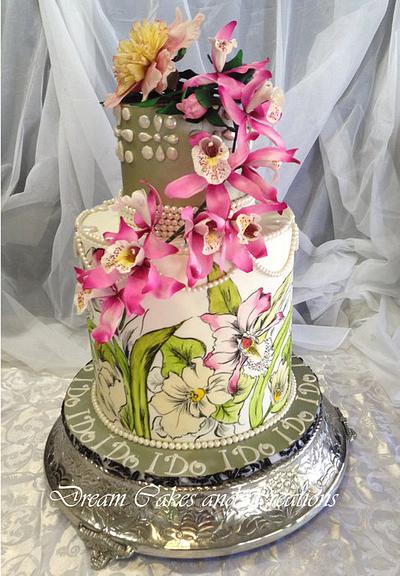 Pink Orchids - Cake by dreamcakes4512