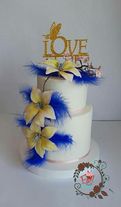 Flower and blue - Cake by Zerina