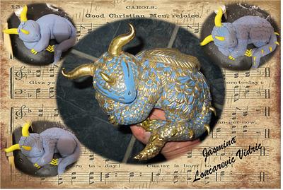 Golden-blue sleepy dragon baby - Cake by Yasmine