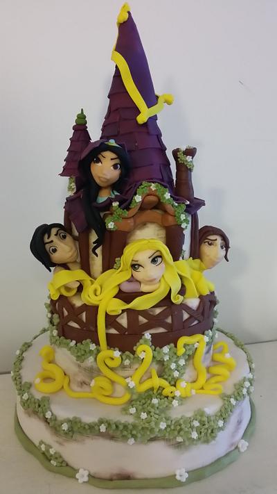 Rapunzel And Jasmine  - Cake by Zuccherina 
