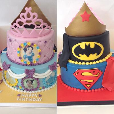 Half & Half Princess/batman  - Cake by Sweet Lakes Cakes
