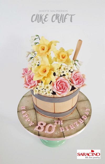 Flower Barrel cake - Cake by Janette MacPherson Cake Craft