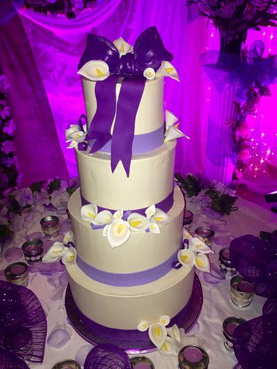 Purple & Calla Lilys - Cake by CelestialSweets