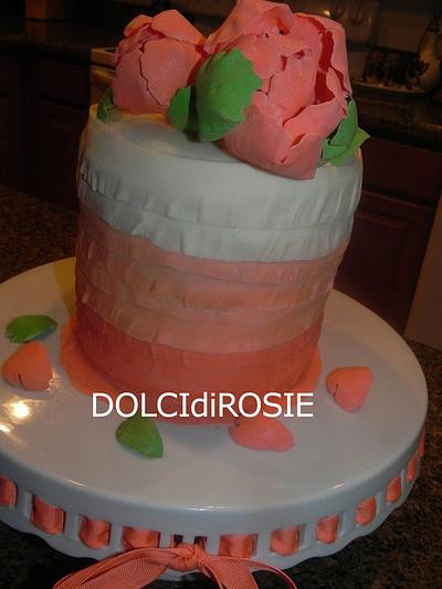 Coral Ombre Cake - Cake by DOLCIdiROSIE