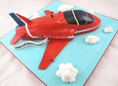 Red Arrow Plane Carved Birthday cake - Cake by Natasha Shomali
