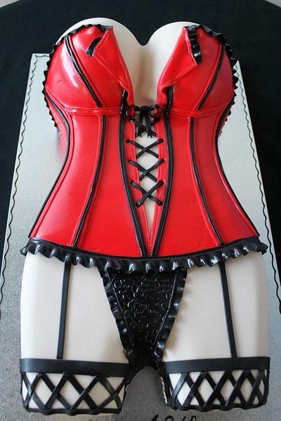 Female corset - Cake by Paul Delaney of Delaneys cakes