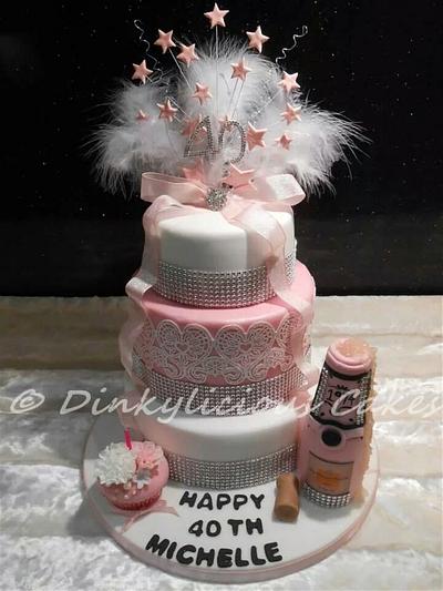 pink champagne cake - Cake by Dinkylicious Cakes