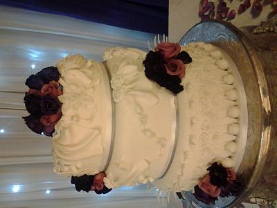swags, drapes and little roses - Cake by sasha