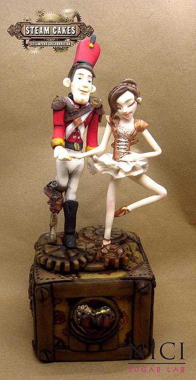 Steampunk Collaboration - The steadfast tin soldier and ballerina  - Cake by Nici Sugar Lab