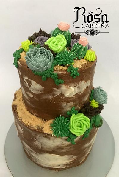 Buttecream terrarium cake - Cake by Rosa Cardeña