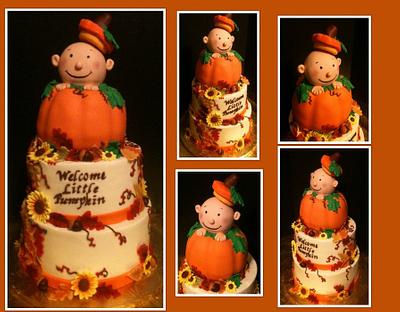 Little Pumpkin Baby Shower Cake - Cake by Tracy's Custom Cakery LLC
