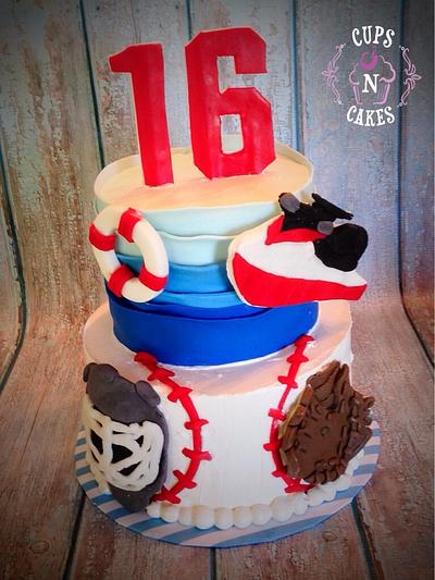 Beach & baseball  - Cake by Cups-N-Cakes 