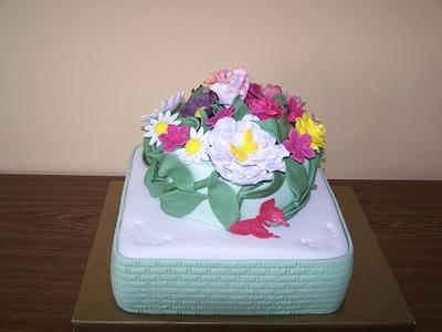 farebné kvietky - Cake by Adriana